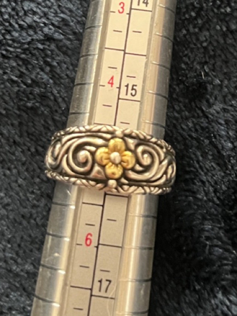 Barbara Bixby Sterling Silver and 18k Gold Ring
